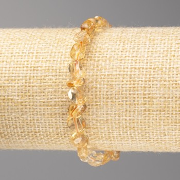Citrine bead bracelet, faceted, 7x7 mm diameter, on elastic, length 18 cm+