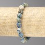 Sodalite stone bracelet, faceted beads, 10x10 mm diameter ±, on elastic, length 18 cm+