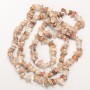 Beads of Rutilated Quartz 'Hairy', natural stone chip on thread, diameter 8x3 mm, length about 84 cm