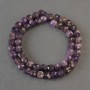 Amethyst Beads, Natural Stone, Faceted Cube on a Thread, Diameter 7 mm ±, Length 38 cm ±