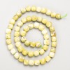 Yellow Jadeite Beads – Faceted Cube, Natural Stone, on a Thread, 6.5 mm Diameter, 39 cm Length