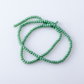Matte Czech Crystal Beads on a Thread 'Green Pea', diameter 3.5 mm, length 38-40 cm
