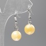 Earrings 'Pearlescent' (artificial acrylic) smooth bead, diameter 12.5 mm, length about 3.5 cm