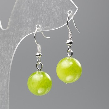 Onyx Earrings (artificial acrylic) Smooth bead, 12.5 mm diameter, 3.5 cm length