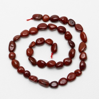 Red Jasper Beads, Natural Stone, Faceted, 8×10 mm, 42 cm string