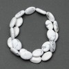 Kaholong Beads, natural stone, oval, 13×18×6 mm, length 40 cm on a beading thread