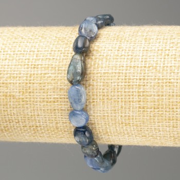 Kyanite bracelet, natural stone, faceted beads, diameter 10x12 mm, length 18 cm (stretch)