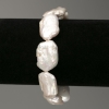 Bracelet with Baroque Pearls, 'Gasoline' shade, diameter 14x23 mm, length 18 cm, stretch