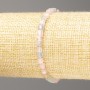 Morganite Bracelet, natural gemstone, faceted cube 4×4 mm, length 18 cm (stretch)
