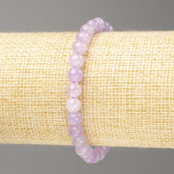 Amethyst Bracelet (artificial dyed quartz) smooth beads, 6 mm diameter, 18 cm length (stretch)