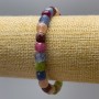 Bracelet with natural tourmaline, faceted cube beads, 7 mm diameter ±, length 18 cm (stretch)