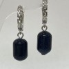 Earrings Aventurine 'Night of Cairo', diameter 9x14 mm, length 31 mm, barrel