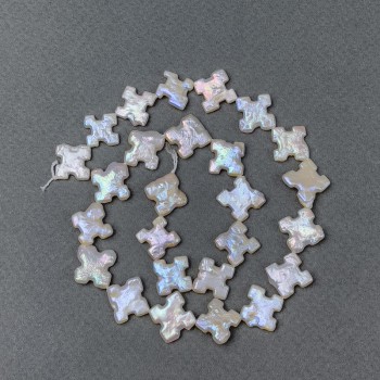 Барочні перлини з відтінком "бензин" на нитці d 12х13мм+-, довжина 38см+