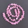 Beads dyed pink mother-of-pearl, rondelle shape, 8x6 mm, 41 cm thread length