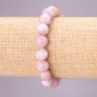 Bracelet with natural kunzite on elastic, smooth beads, diameter 10 mm (±), length 18 cm