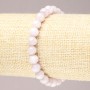 Elastic Kunzite Bracelet with Smooth Beads, Natural Stone, 7.5 mm Diameter