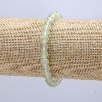 Prehnite elastic bracelet with smooth beads, 6 mm diameter, length 18 cm +