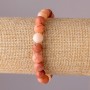 Selenite Bracelet on Elastic Cord, Smooth Beads, 8mm Diameter, 18cm Circumference