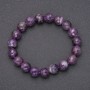 Natural Amethyst Bracelet, Faceted Bead, 10 mm Diameter, 18 cm Circumference, on elastic