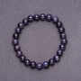 Bracelet made of synthetic aventurine 'Blue Sand Night of Cairo' smooth beads, 8 mm diameter (+/-), on an elastic cord, 18 cm circumference