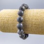 Larvikite Bracelet with Smooth Bead, 12.5 mm Diameter, 18 cm Length (Stretch)