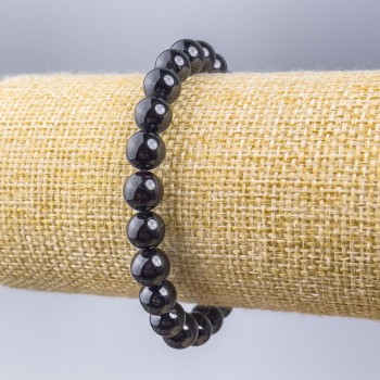 Браслет Гранат натуральний камінь гладка кулька d 8мм+, довжина 18см (стрейч)