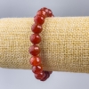 Natural Carnelian Bracelet with natural stone, faceted bead, 10 mm diameter, 18 cm length (stretch)