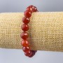 Natural Carnelian Bracelet with natural stone, faceted bead, 10 mm diameter, 18 cm length (stretch)