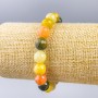 Bracelet Assortment with Natural Stone, Faceted Bead, 10 mm Diameter, 18 cm Length (Stretch)