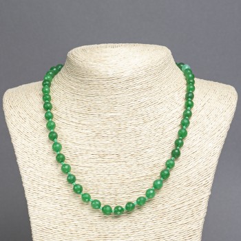 Chrysoprase Necklace (Synthetic) Faceted Bead, Diameter about 7.5 mm, Length 45 cm