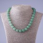 Nephrite natural stone necklace, smooth bead, 12 mm diameter, 48 cm length