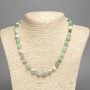 Chrysoprase natural gemstone necklace, tumbled beads, 8×10 mm diameter, length 50 cm+