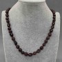 Faceted garnet necklace made of natural stones, bead diameter about 9-12×8-8 mm, 5 mm ±, length 50 cm ± with clasp