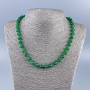 Necklace of natural chrysoprase — diamond-shaped beads, 8x8 mm, ± with 2.5 mm seed beads, length 48 cm +