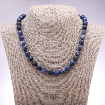 Lapis Lazuli Necklace (Synthetic) Faceted Beads, 10mm diameter, 45cm length