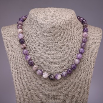 Amethyst Faceted Bead Necklace, 10mm diameter, 45cm length