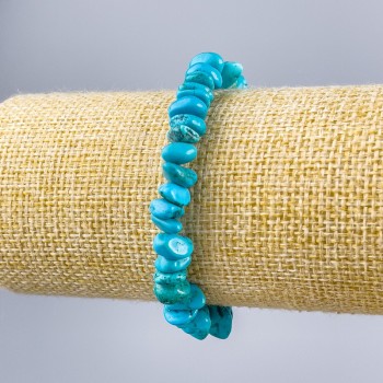 Turquoise Chips Bracelet, 8x4 mm diameter, 18 cm length (stretch)