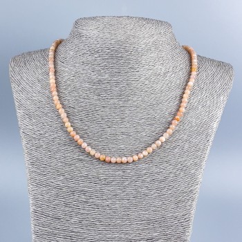 Намисто з натурального каміння Селеніт гладка кулька, діаметр 4, 5мм, довжина 48см +