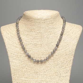 Labradorite necklace with smooth beads, diameter 6.5 mm, length 48 cm