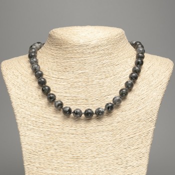 Necklace 'Black Lavrikite' (acrylic) smooth beads, 10 mm diameter, length 48 cm