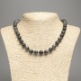 Necklace 'Black Lavrikite' (acrylic) smooth beads, 10 mm diameter, length 48 cm