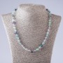 Fluorite Bead Necklace - Smooth Round Beads, 48 cm, 8 mm