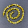 Yellow jadeite beads, natural stone, faceted cube on thread, diameter 7.5×7.5 mm, length 38 cm