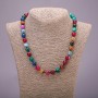 Agate Necklace 'Assorted Colors', smooth round beads, diameter 10(±)mm, length 48cm