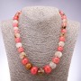 Natural chalcedony rondelle bead necklace in graduated sizes, diameters 10x6 mm to 19x14 mm, length 45 cm