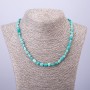 Amazonite Necklace with Granulation, Bead Diameter 5-7 mm, Length 47 cm