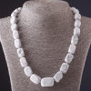Necklace 'Victoria' Chalcedony 'bar' beads, increasing in size to 0.8×2.5 cm, length 50 cm