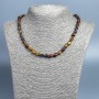 Tiger's Eye, Bull's Eye, and Falcon's Eye Necklace with Faceted Cylindrical Beads, Diameter 9x7 mm+-, Length 46 cm +