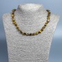 Tiger's Eye Necklace with natural stone, faceted beads, diameter 10 x 8 mm ±, length 48 cm +