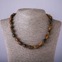 Natural Tiger's Eye Necklace - Barrel Shape Beads, Bead Size 10x14 mm, 47 cm Long